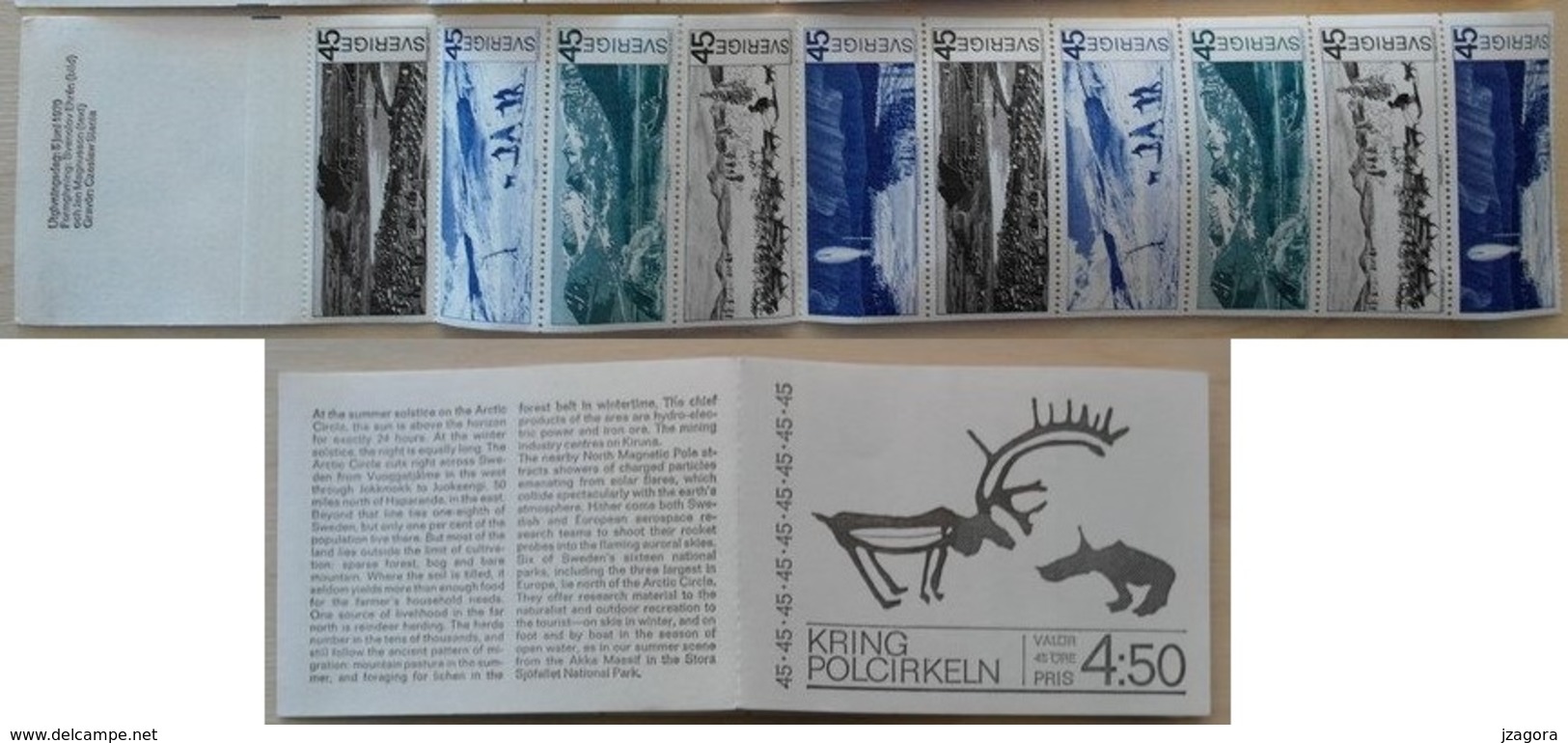 POLAR RESEARCH POLARFORSCHUNG POLARKREISBEGEIT ARKTICA NATURE  SWEDEN 1970 MI 676 - 680  Booklet MNH Slania NORTH POLE - Preservare Le Regioni Polari E Ghiacciai