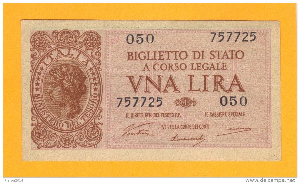 1 LIRA - ITALIA LAUREATA - DECR. 23 - 11 - 1944 - QFDS - Italia – 1 Lira