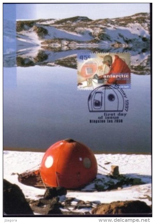 POLAR EXPLORERS RESEARCH ANTARKTICA AUSTRALIA AAT 1997 ANARE EXPEDITIONS MAXIMUM MAXI CARD CARTE - Onderzoeksstations