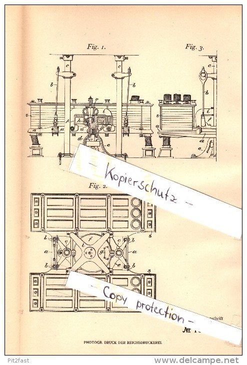 Original Patent - J. Glarner In Gossau , 1906 , Zwillingsplansichter Mit Massenausgleich , St. Gallen , Schweiz !!! - Documents Historiques