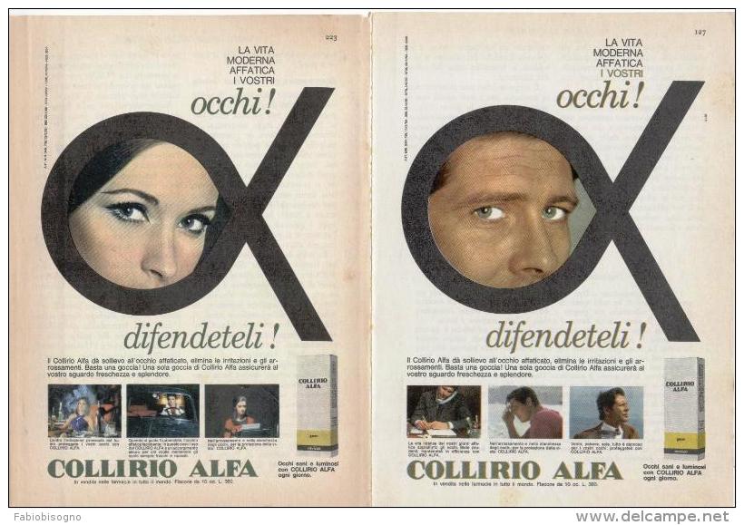 1967/8 -  Collirio ALFA  -  5 Pagine Pubblicità Cm.13 X18 - Tijdschriften