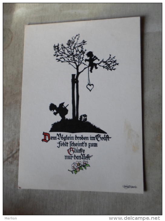 Silhouette - Georg Plischke - 702 -   Children  Angel    121470 - Silhouetkaarten