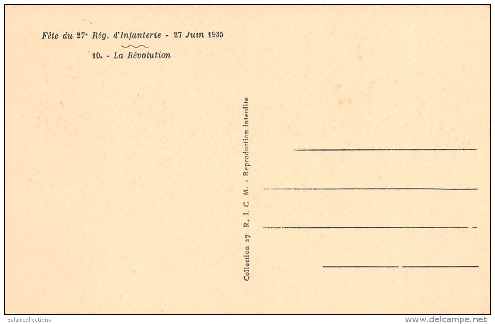 Dijon   21   Miliaria  27 eme Régiment d'infanterie    20 Vues   ( voir q.q scan)