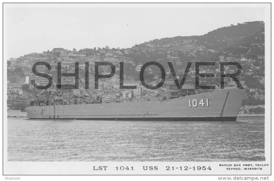 LST1041 En Rade De Villefranche (US Navy) - Carte Photo Marius Bar - Bateau/ship/schiff - Guerra