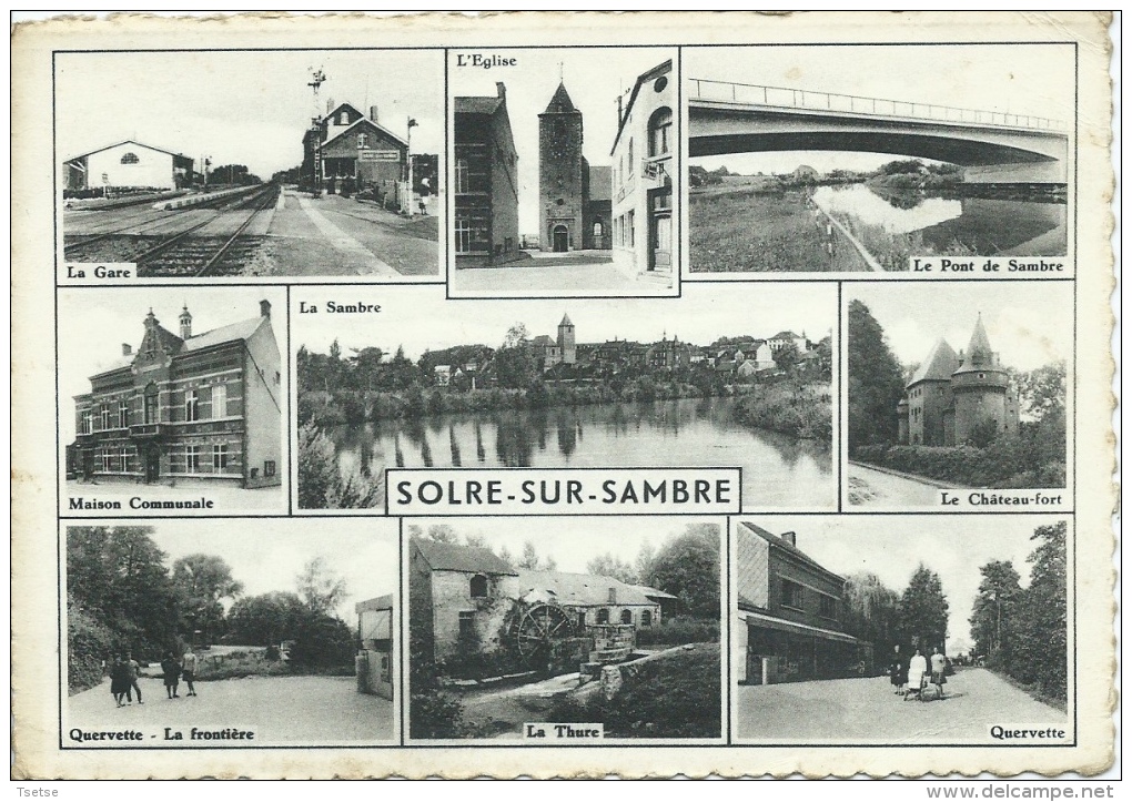 Solre-sur-Sambre En 9 Petites Vues ( Gare, Eglise La Thure , Quervette, Etc ... ) - 1975 ( Voir Verso ) - Erquelinnes
