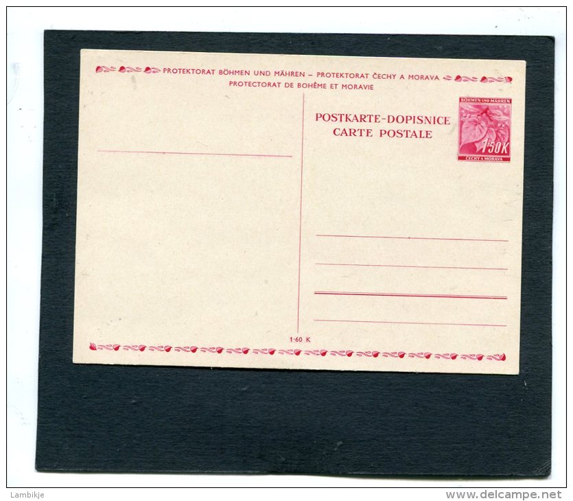 Deutsches Reich Bohmen Und Mahren Postkarte 1939 PIII - Sonstige & Ohne Zuordnung
