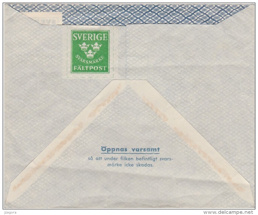 SWEDISH MILITARY PREPAID COVER WITH REURN STAMP ON BACK COUVERTURE PREPAYE MILITAIRE - SWEDEN SUEDE SCHWEDEN 1960 - Military