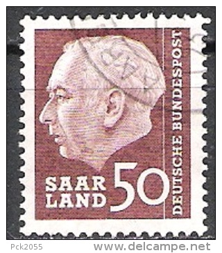 Saarland1957 MiNr. 393 O Gest..Bundespräsident Theodor Heuss (2029  ) - Gebraucht