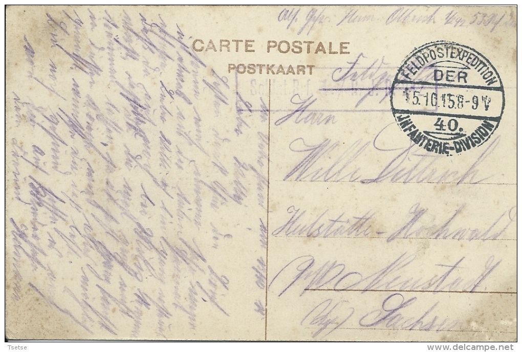 Warneton - Rue De La Gare, Personnage - Feldpost 1915 ( Voir Verso ) - Komen-Waasten