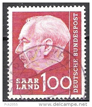 Saarland1957 MiNr. 398 O Gest..Bundespräsident Theodor Heuss (2043  ) - Usados