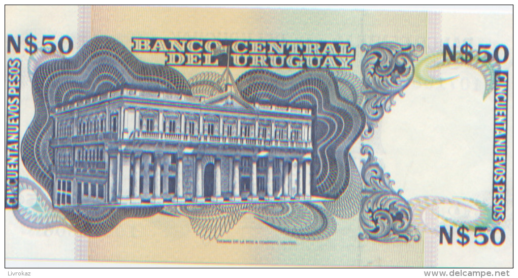 Billet De Banque, Banknote, Biglietto Di Banca, Bankbiljet, Uruguay, 50 Cincuenta Nuevos Pesos, Artigas, NEUF - Uruguay