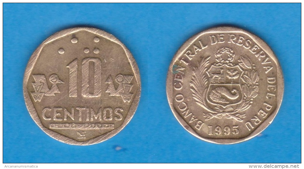 PERU  10  CENTIMOS  1.995  LATON  KM#305.1    MBC/VF       DL-11.068 - Peru