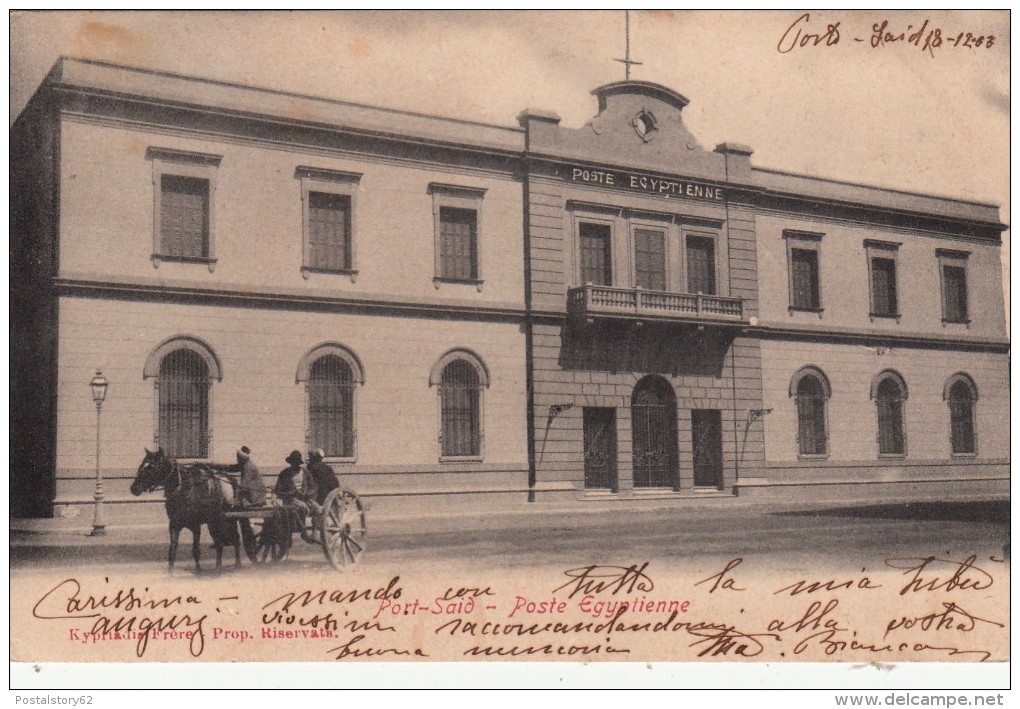 Port Said, Ufficio Postale Viaggiata  To Milano 1903 - 1866-1914 Khedivate Of Egypt