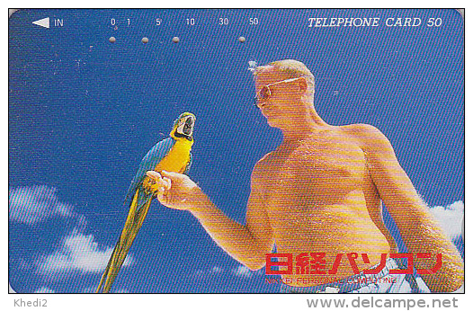 Télécarte Japon - OISEAU - PERROQUET ARA - PARROT  BIRD Japan Phonecard - PAPAGEI VOGEL Telefonkarte - 3572 - Pappagalli