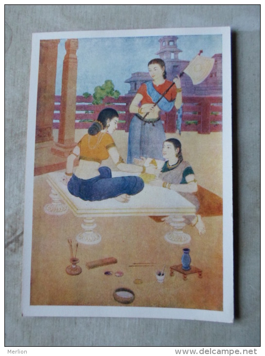 Painting  - INDIA  - Kamal Sen -  Usha &amp; Arundkhati   Ca 1960 - Russian Postcard    121555 - Asie