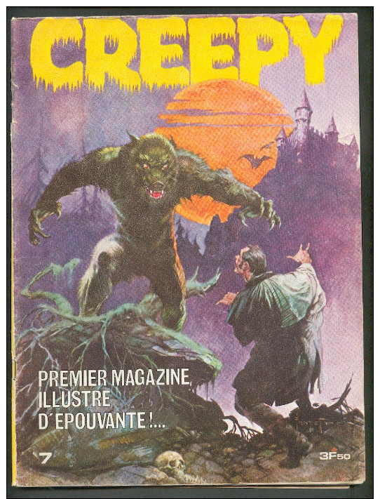 No PAYPAL !! : CREEPY 7 Le Loup-Garou Frazetta ,Crandall Steve Ditko Morrow Joe Orlando...,Éo ©.1971 Publicness BE/TBE - Autre Magazines