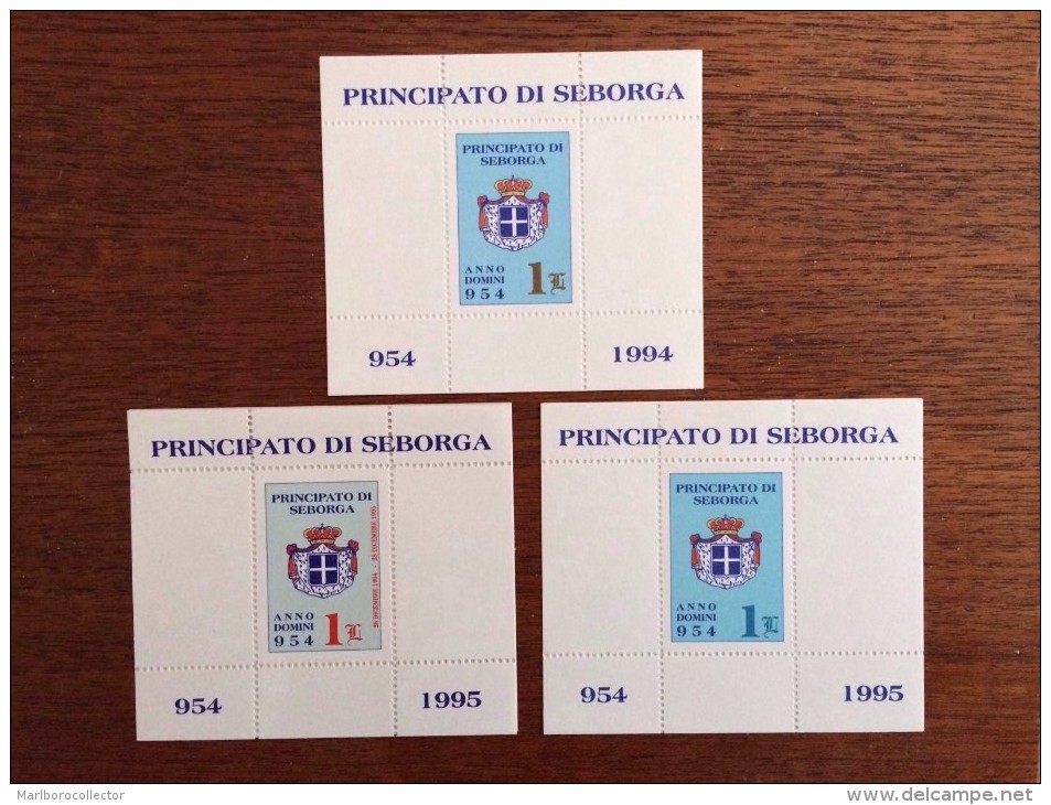 3 Francobolli / Stamps Principato Di Seborga - 1 Luigino 1994+1995+ 28.12.1995 - Otros - Europa