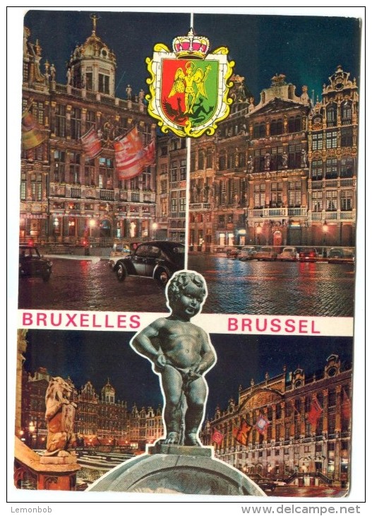 Belgium, Bruxelles, Brussels, Used Postcard [14252] - Bruselas La Noche