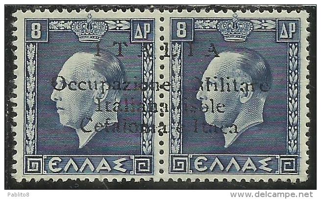 OCCUPAZIONE ITALIANA CEFALONIA E ITACA KEFALONIA ITHACA 1941 KING GEORGE II RE GIORGIO ARGOSTOLI 8 + 8 D MNH SIGNED - Cefalonia & Itaca