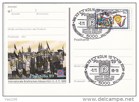 KOLN PHILATELIC EXHIBITION, PC STATIONERY, ENTIER POSTAUX, 1989, GERMANY - Geïllustreerde Postkaarten - Gebruikt