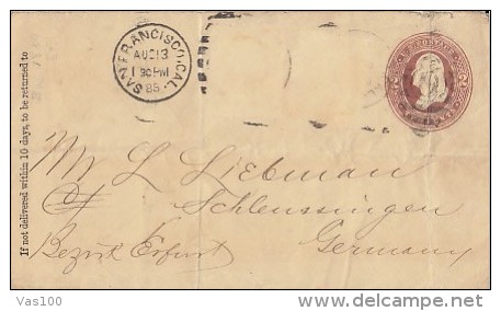 GEORGE WASHINGTON, COVER STATIONERY, ENTIER POSTAUX, 1885, USA - ...-1900