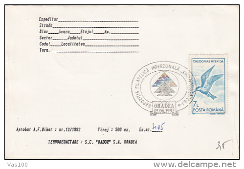 PELICAN, BIRDS, STAMP ON WWF PHILATELIC EXHIBITION SPECIAL COVER, 1992, ROMANIA - Pélicans