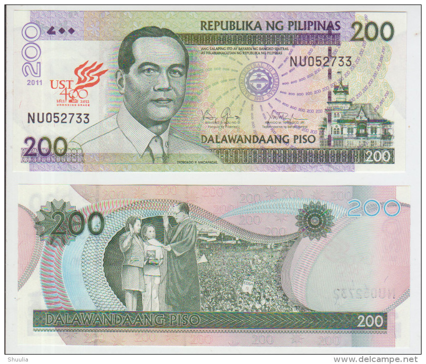 Philippines 200 Piso 2011 Pick 212C UNC UST - Philippinen