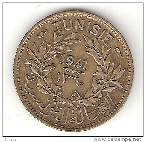 *tunesia  50 Centimes 1941   Km 246  Xf+!!! - Tunisia