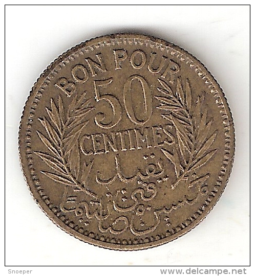 *tunesia  50 Centimes 1941   Km 246  Xf+!!! - Tunisia