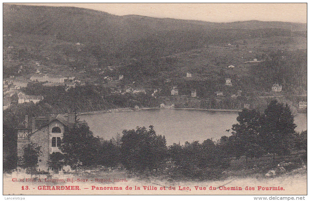 88 - GERARDMER / PANORAMA DE LA VILLE ET DU LAC - VUE DU CHEMIN DES FOURMIS - Gerardmer