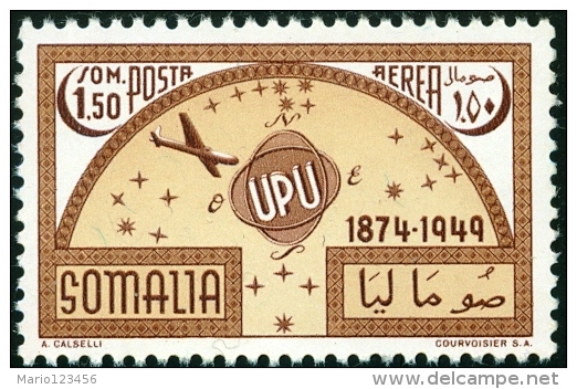 SOMALIA, AFIS, UPU, POSTA AEREA, AIRMAIL, 1953, FRANCOBOLLO Nuovo (MNG), C35 - Somalie (AFIS)