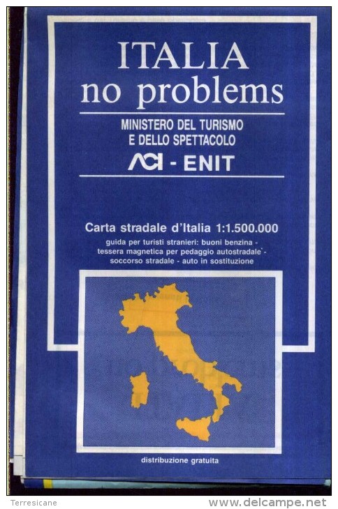 ACI ENIT ITALIA NO PROBLEMS CARTA STRADALE   SCALA 1 : 1.500.000 ITALIA - Cartes Routières