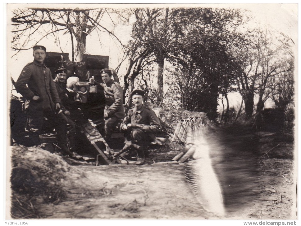 Photo Mars 1915 WYTSCHAETE (Wijtschate, Heuvelland) - Canon Allemand, 4ème Batterie 2ème Bat. Rgt Feld.A (A88, Ww1, Wk1) - Heuvelland