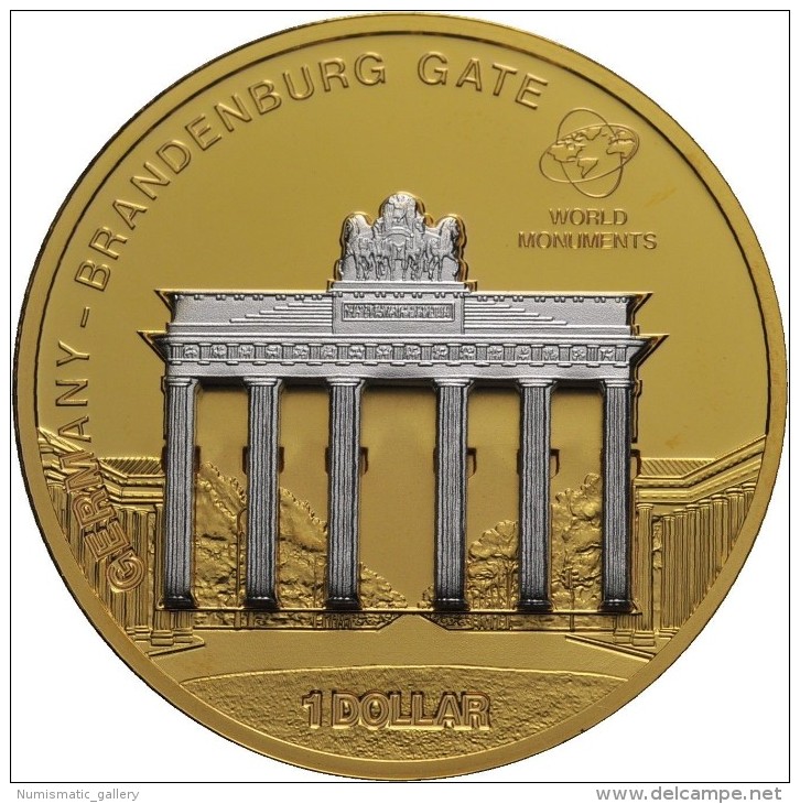 ISLAS COOK 1 DOLAR 2009 BRANDENBURG GATE - Cook