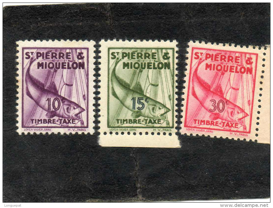 SAINT P. Et M. : Morue - Poisson - Pêche - - Timbres-taxe