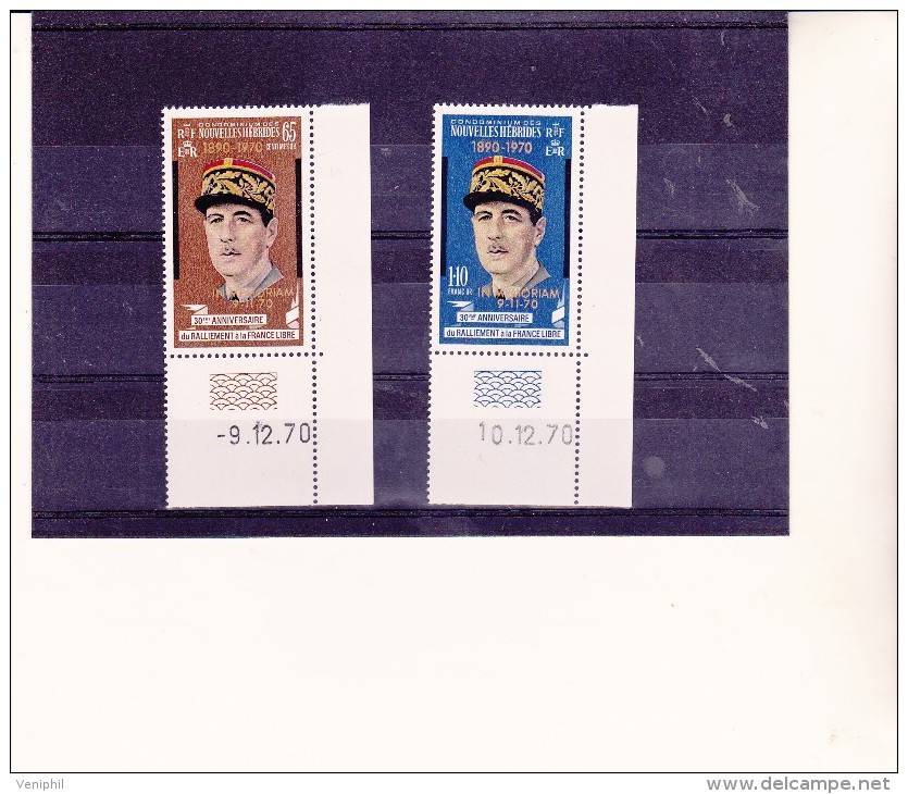 NOUVELLES HEBRIDES-N° 304-305- GENERAL DE GAULLE -1970- NEUF XX - Ongebruikt