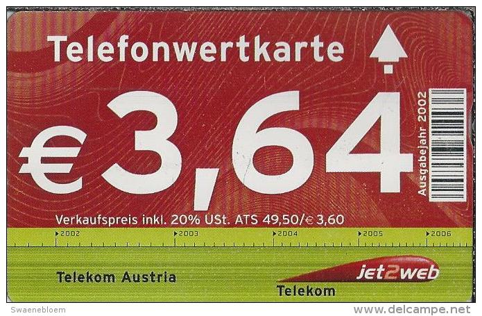 Telefonkarte.- Telefonwertkarte. Austria. &euro; 3,64. Jet2web 2 Scans - Oostenrijk