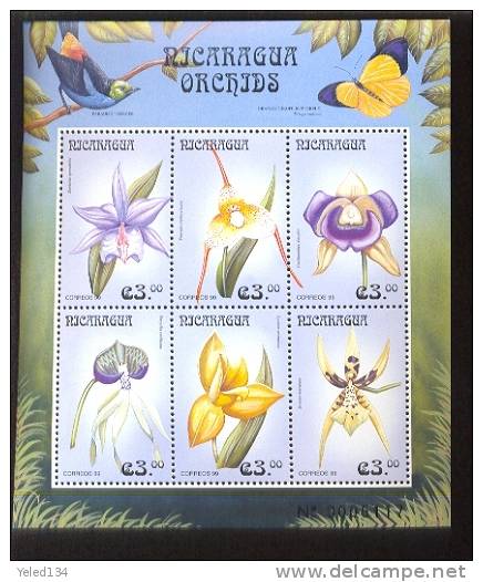 NICARAGUA   2306 MINT NEVER HINGED MINI SHEETS OF FLOWERS - ORCHIDS - Orchidee