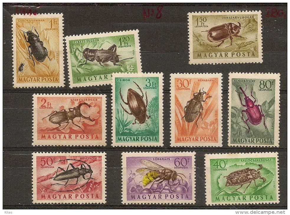 HUNGARY 1954 Insects - Unused Stamps