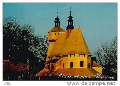 POLOGNE. Eglise Gothique En Bois à Haczow,  Patrimoine Mondial De L'UNESCO.,une CP Neuve - Monuments