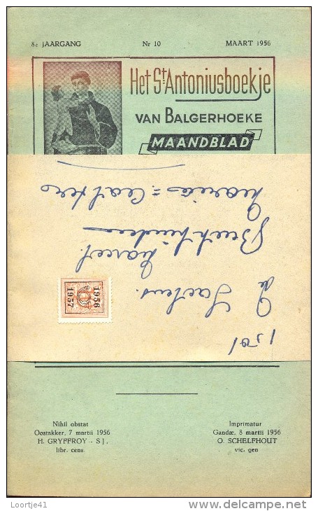 Devotie Het St Antoniusboekje Van Balgerhoeke - Maart 1956 - Other & Unclassified