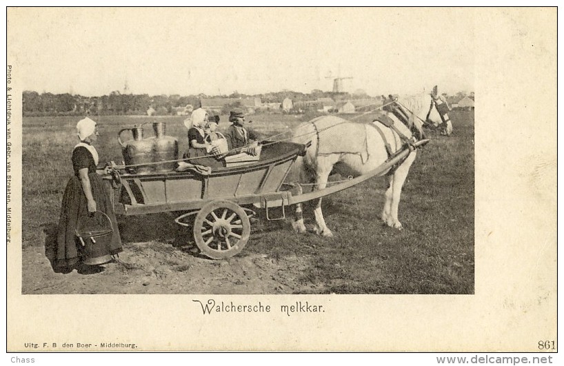 Cpa-Pays Bas-Walchersche Melkkar(attelage,marchand S De Lait) - Autres & Non Classés