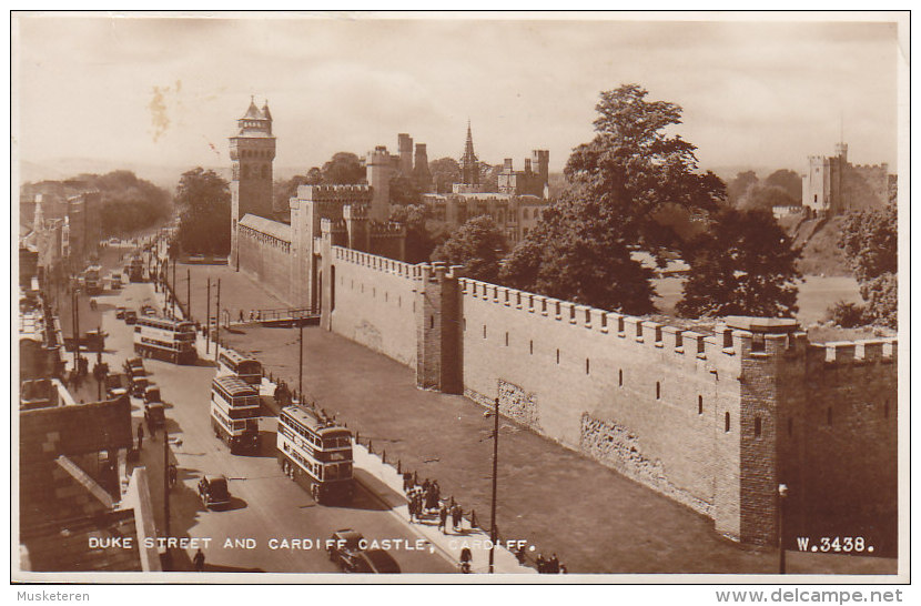 United Kingdom PPC Duke Street And Cardiff Castle (W. 3438) CARDIFF 1953 Valentine's Echte Real Photo (2 Scans) - Cardiganshire