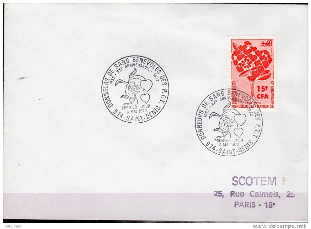 Lettre Avec  Cachet  PJ  -Saint Denis (Réunion) Le 6/5/72- Timbre N° 409 - Covers & Documents