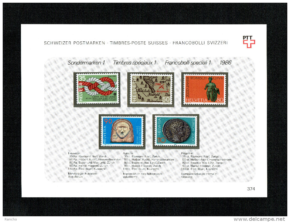 ** FEUILLE DE COLLECTION Nr:374. TIMBRES NEUFS 1986 C/.S.B.K. Nr:720/724. Y&TELLIER Nr:1237/1241. MICHEL Nr:1308/1312.** - Ungebraucht