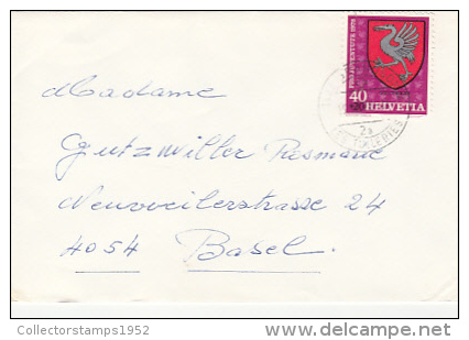 7164- GRUYERES TOWN COAT OF ARMS, STAMP ON COVER, 1978, SWITZERLAND - Lettres & Documents