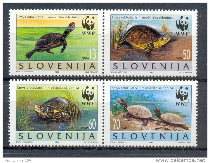 Mzn192s WWF FAUNA REPTIELEN SCHILDPAD REPTILES TURTLE SCHILDKRÖTEN SLOVENIJA 1996 PF/MNH - Unused Stamps