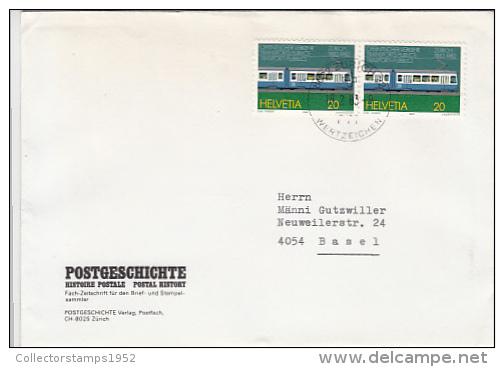 7244- TRAM, TRAMWAY, STAMPS ON COVER, 1983, SWITZERLAND - Tranvie