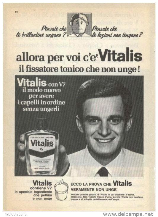 1967 -  VITALIS - 1 Pagina Pubblicità Cm.13 X 18 - Zeitschriften