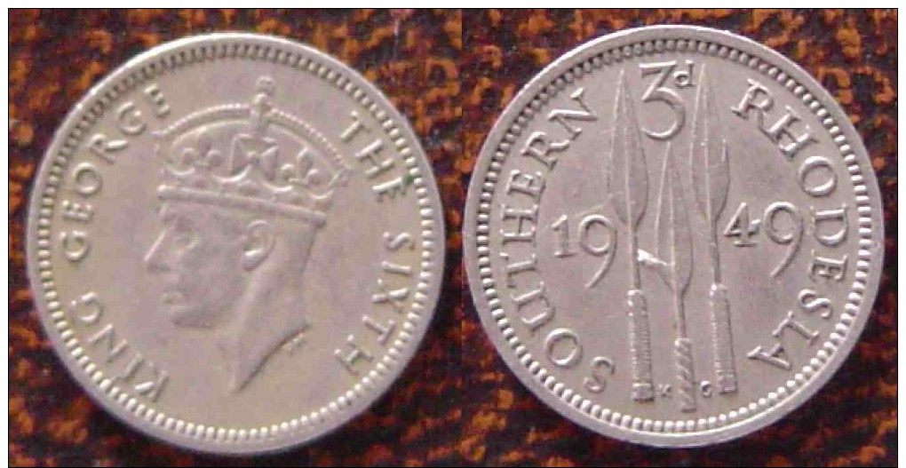(J) SOUTHERN RHODESIA: 3 Pence 1949 XF+ (1805) - Rhodesien